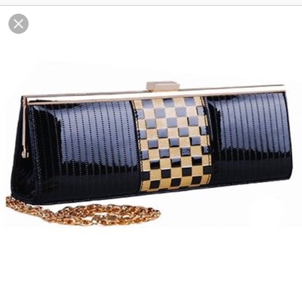 BRAVO Beverly Hills Handbags, “CHECK” Clutch Bag